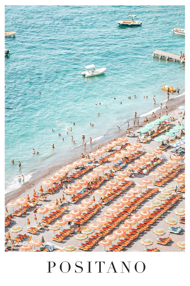 Positano Travel Art poster con telaio in alluminio da GraceDigitalArtCo