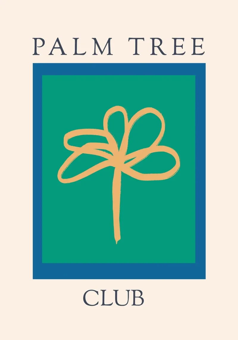 Palm Tree Club poster con telaio in plastica da treechild