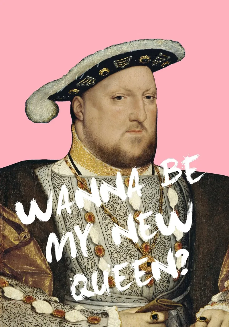 King Henry VIII New Queen poster con telaio in plastica da GraceDigitalArtCo