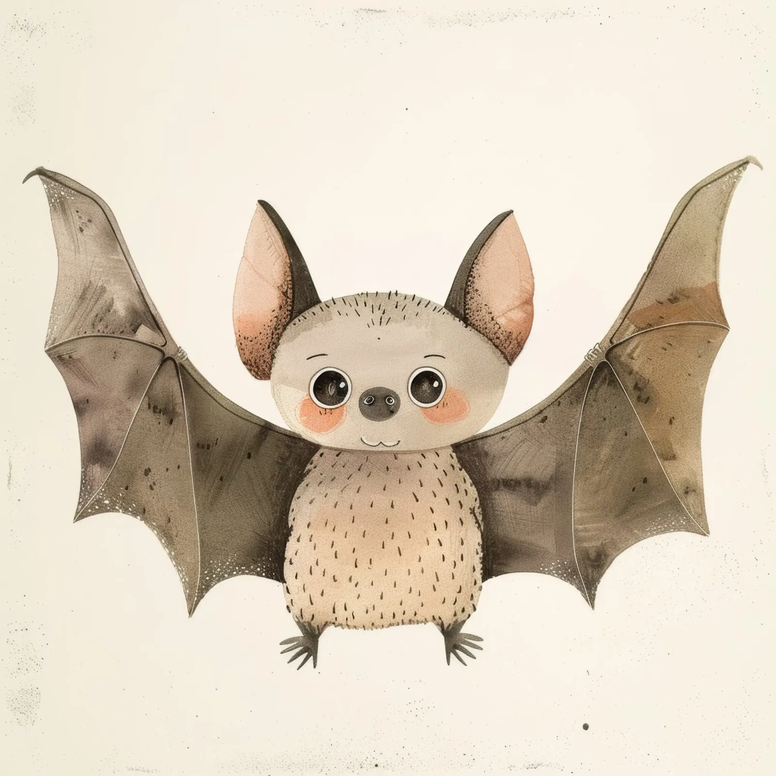 Illustrazione ad acquerello di un pipistrello dei cartoni animati pellicola backlit da DesignDoodle