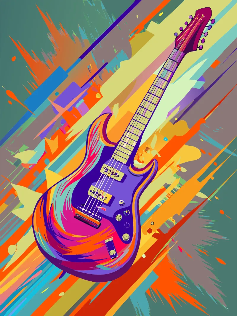 Gitarre elektrische Malerei moderne Kunst Leinwand von jasmine