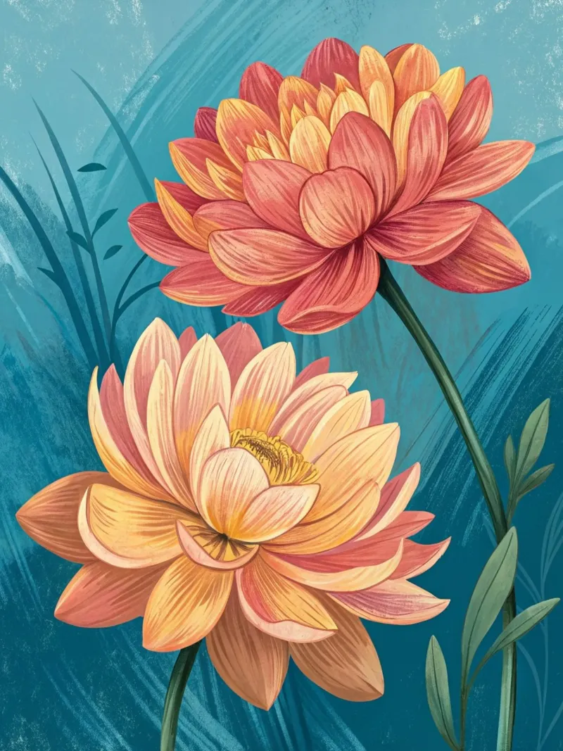 Serene lotusbloemen canvas met Baklijst van Artistic-shop