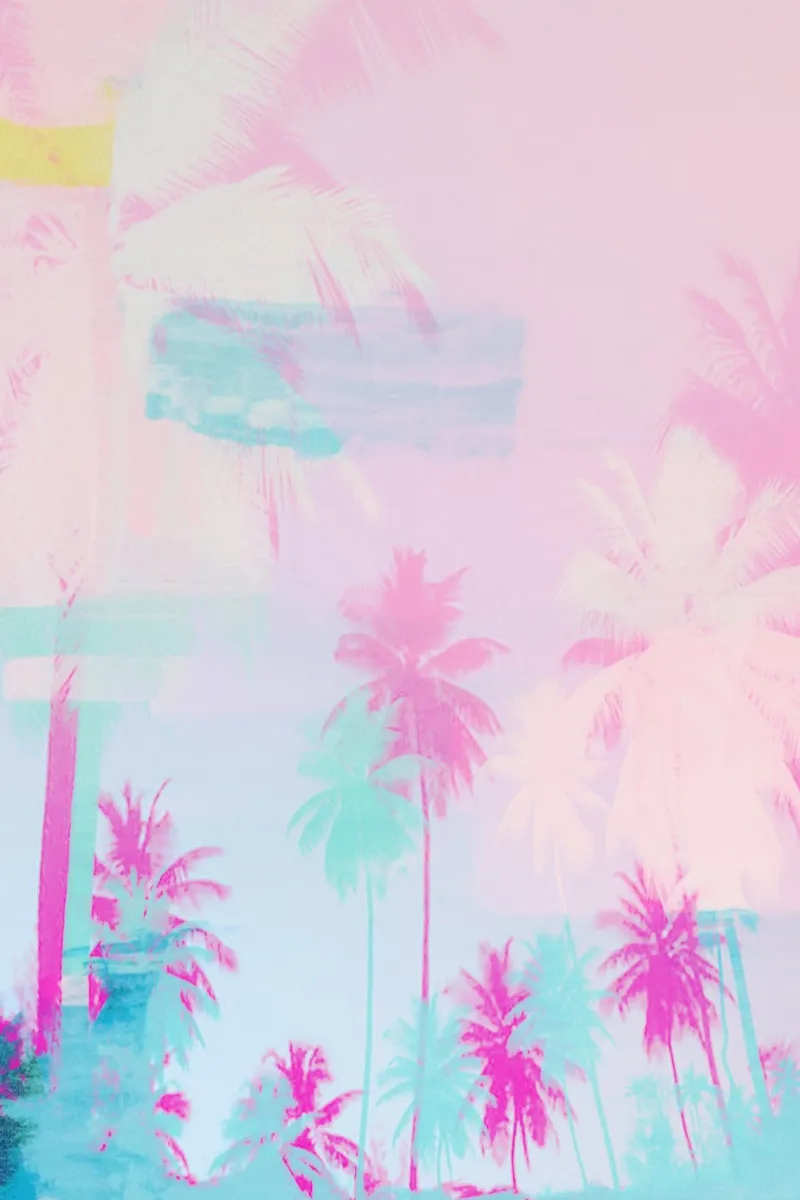 Pink Palm Tree Art pellicola backlit da GraceDigitalArtCo