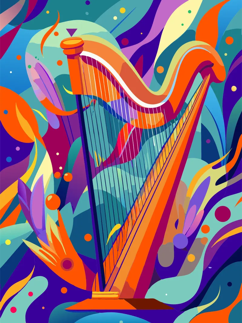 arpa pittura arte moderna poster con telaio in plastica da jasmine