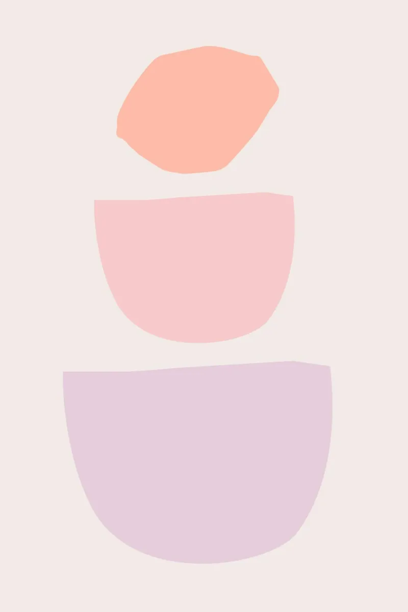 Pastel Abstract Shapes alluminio dibond da GraceDigitalArtCo