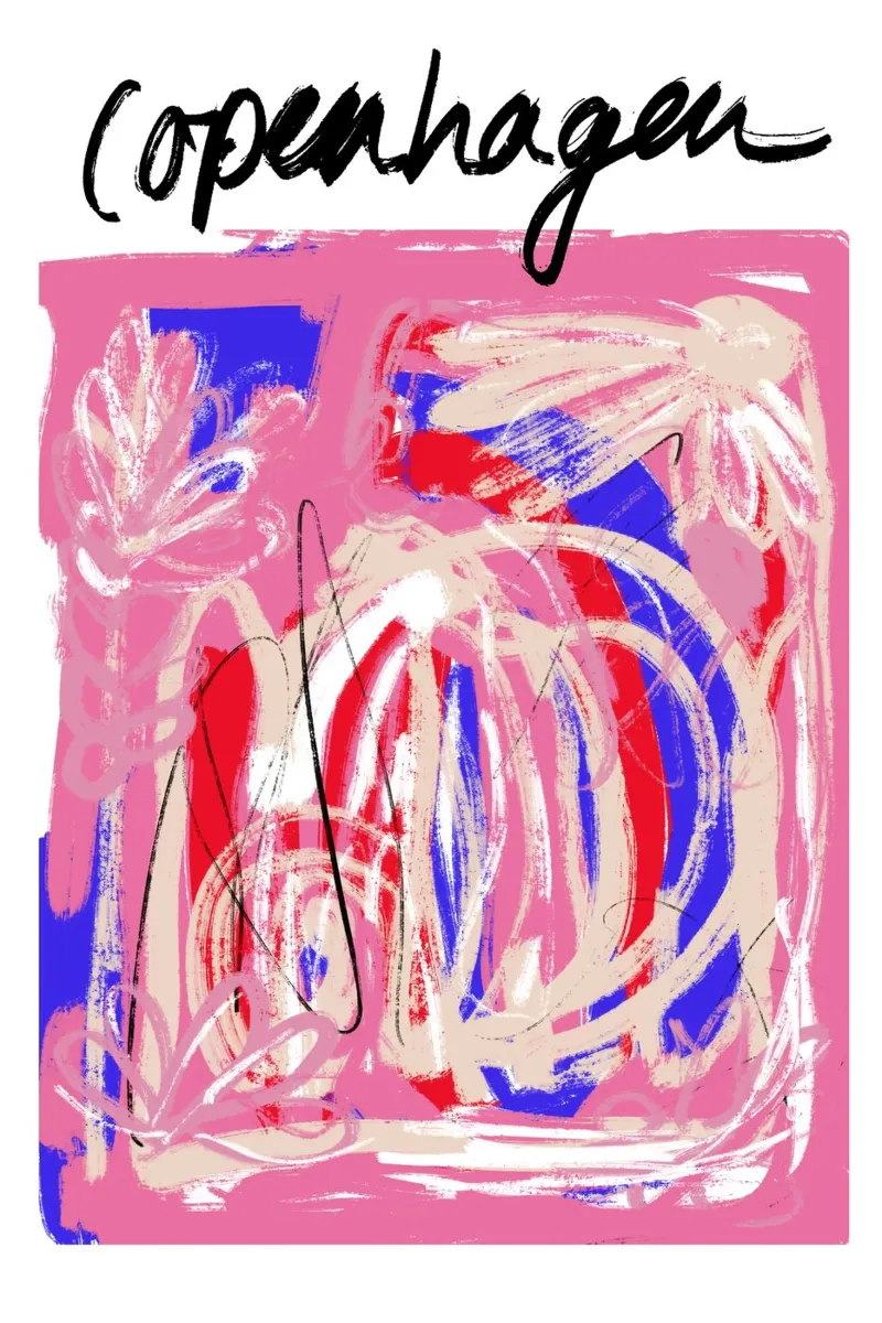 Copenhagen Abstract poster con telaio in plastica da GraceDigitalArtCo