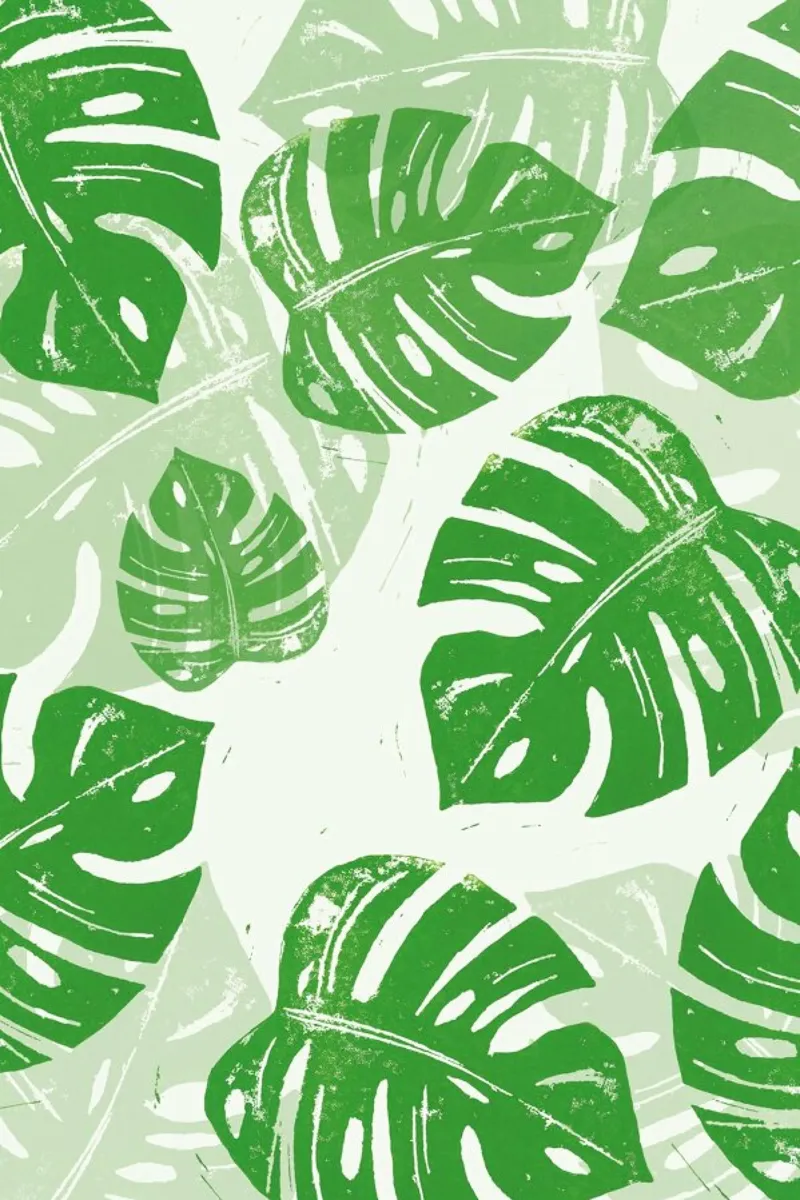 Linocut Monstera pellicola backlit da Bianca Green
