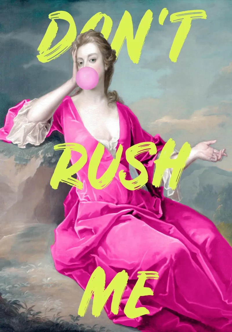 Don't Rush Me Neon Yellow pellicola backlit da GraceDigitalArtCo