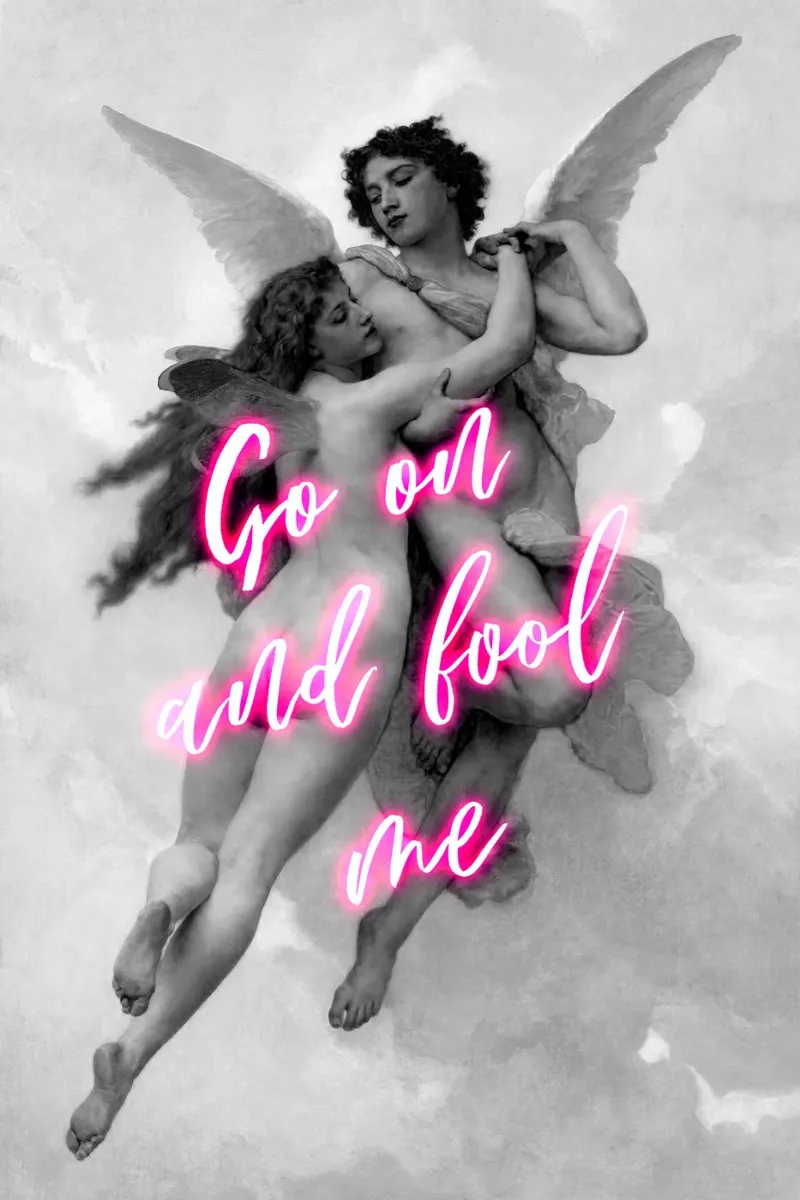 Neon Angels poster con telaio in legno da GraceDigitalArtCo