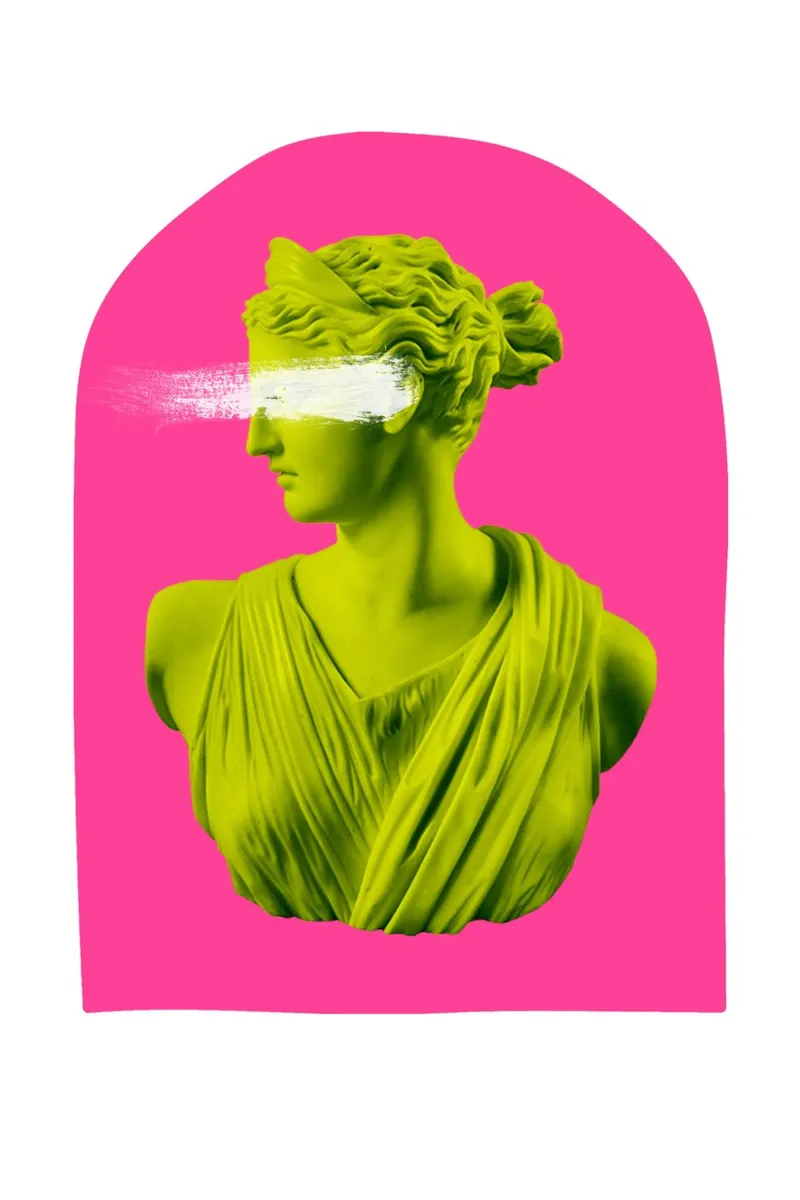 Neon Goddess - Pink and Green plexiglass da GraceDigitalArtCo