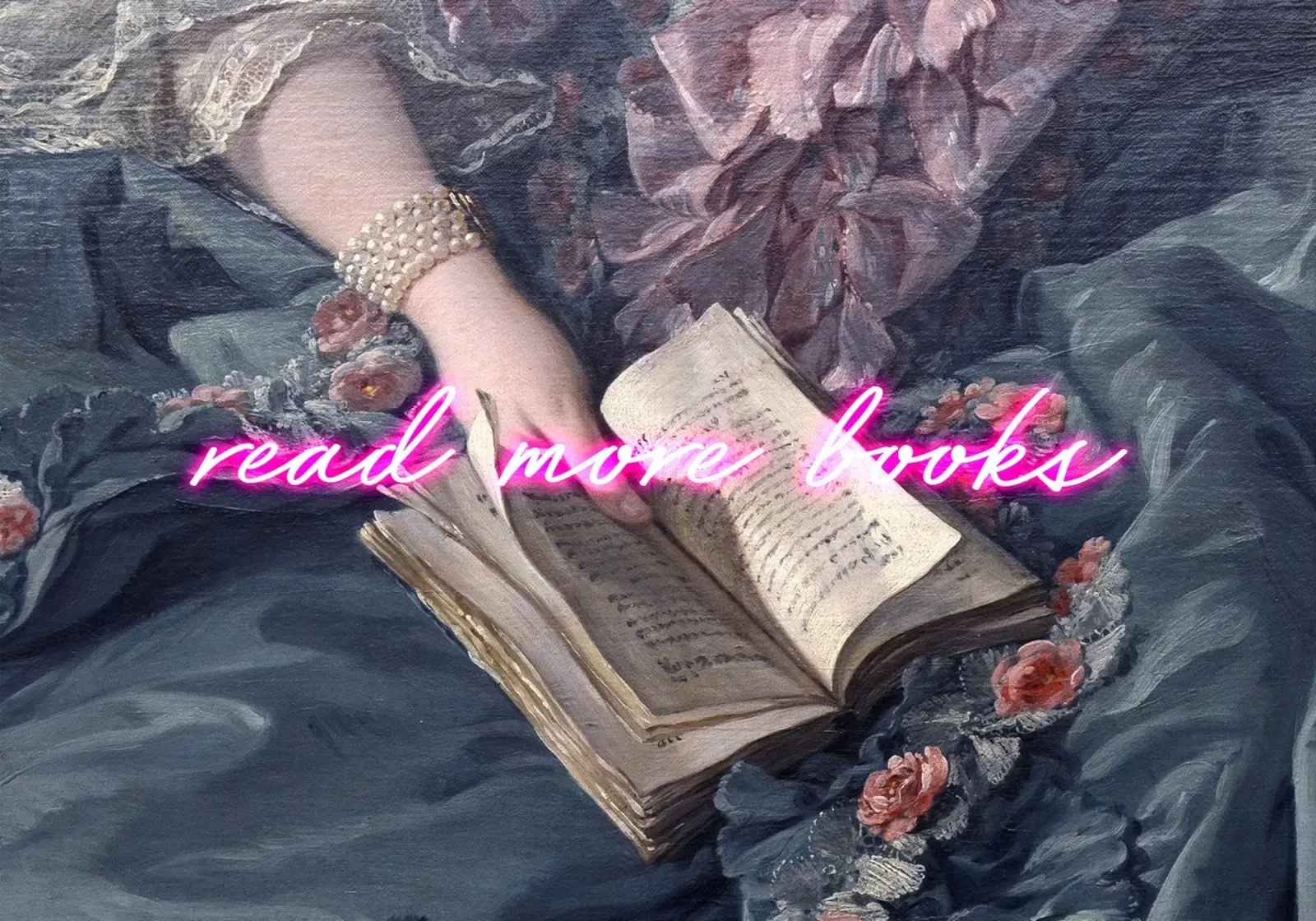 Read More Books Neon Art poster con telaio in alluminio da GraceDigitalArtCo