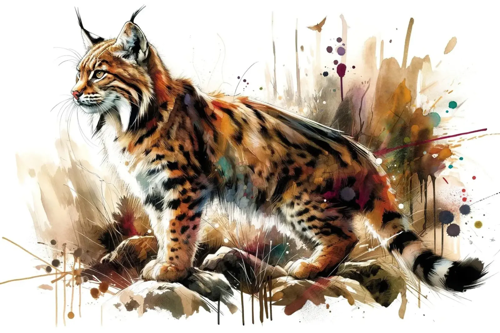 Lynx Wildernis Scène canvas met Baklijst van Chromatic Fusion Studio