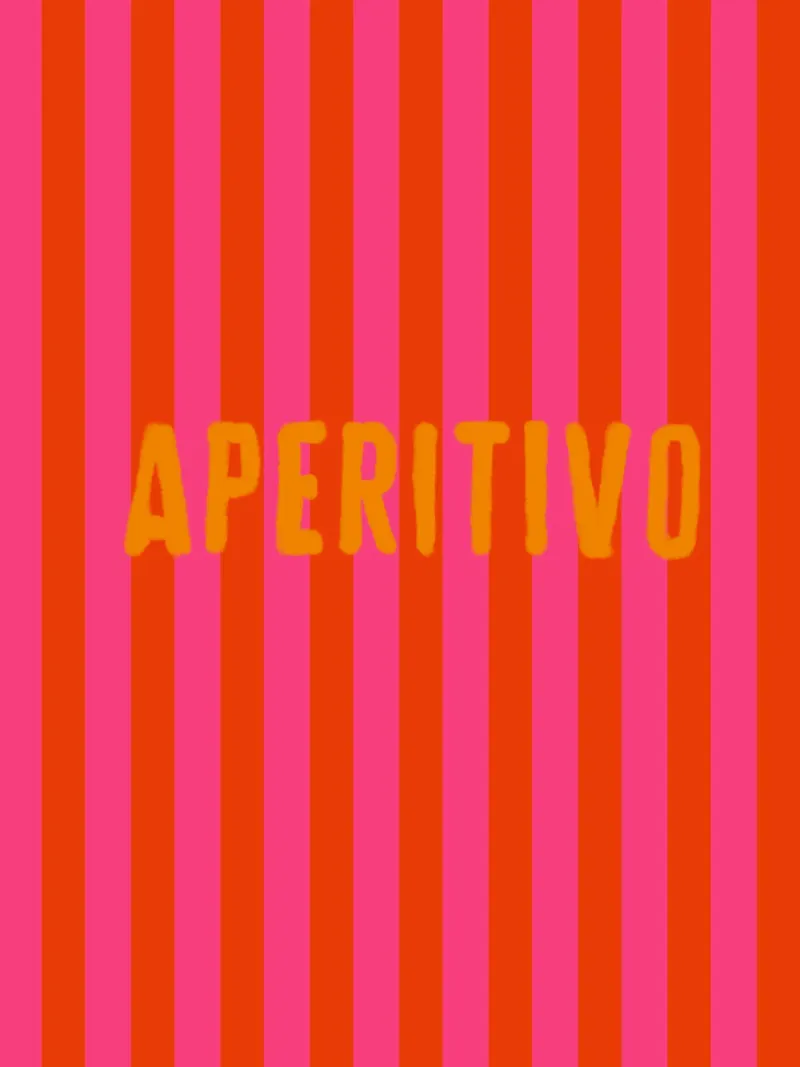 APERITIVO Arancione su rosa a righe rosse poster da Alisa Knöß