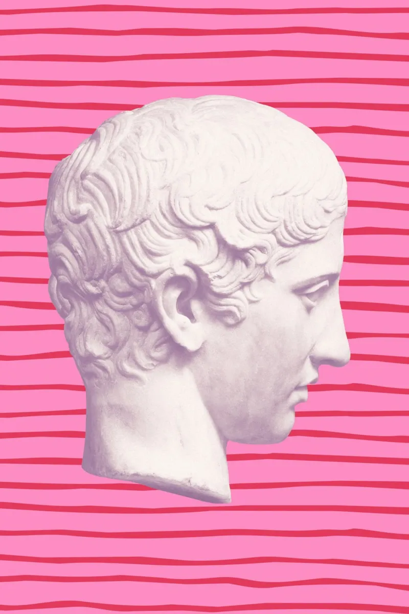 Emperor on pink and red stripes pellicola backlit da GraceDigitalArtCo