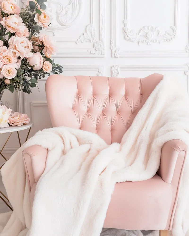 Blush Serenity poster con telaio in alluminio da PhotoVibe Decor