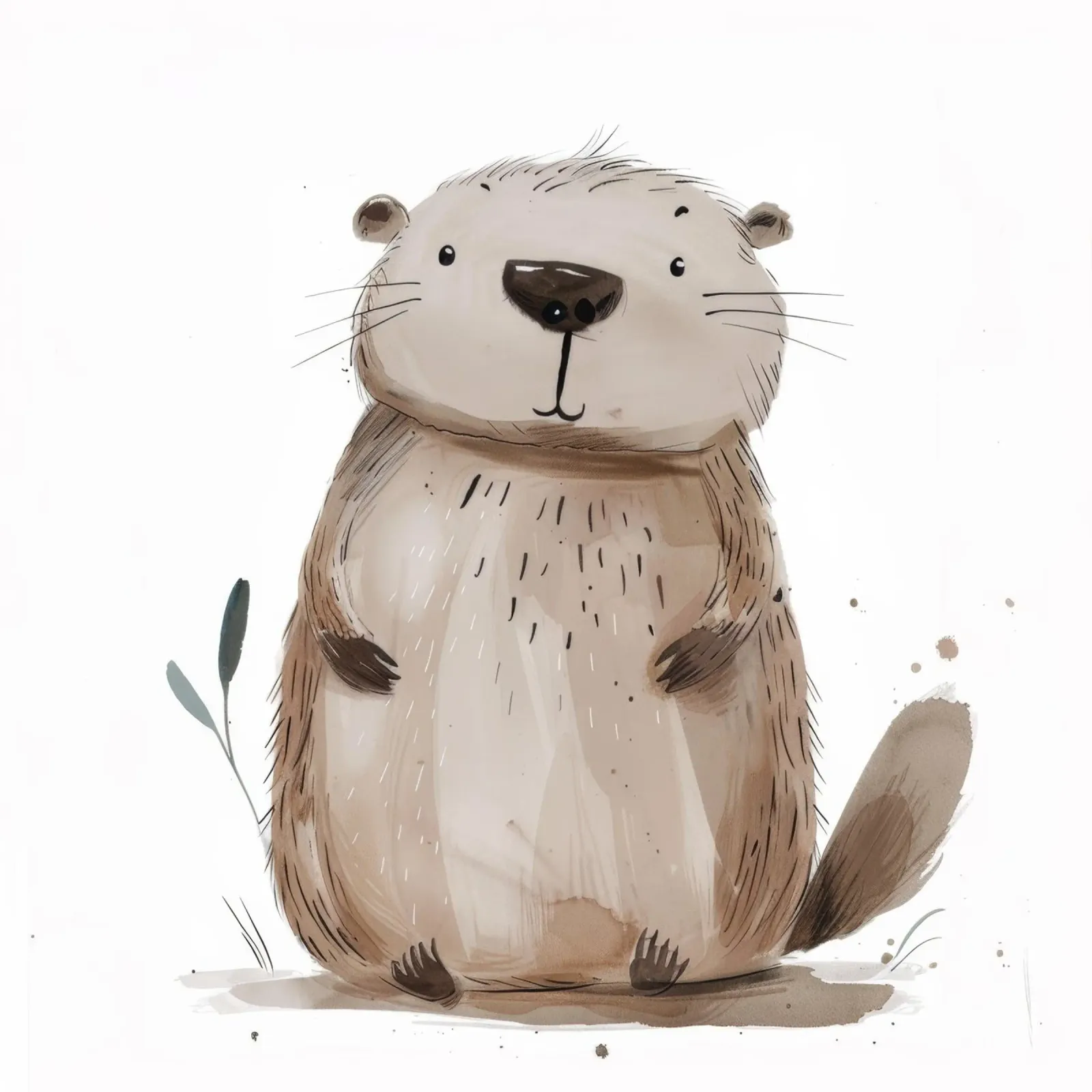 Illustrazione ad acquerello di una marmotta 2 pellicola backlit da DesignDoodle