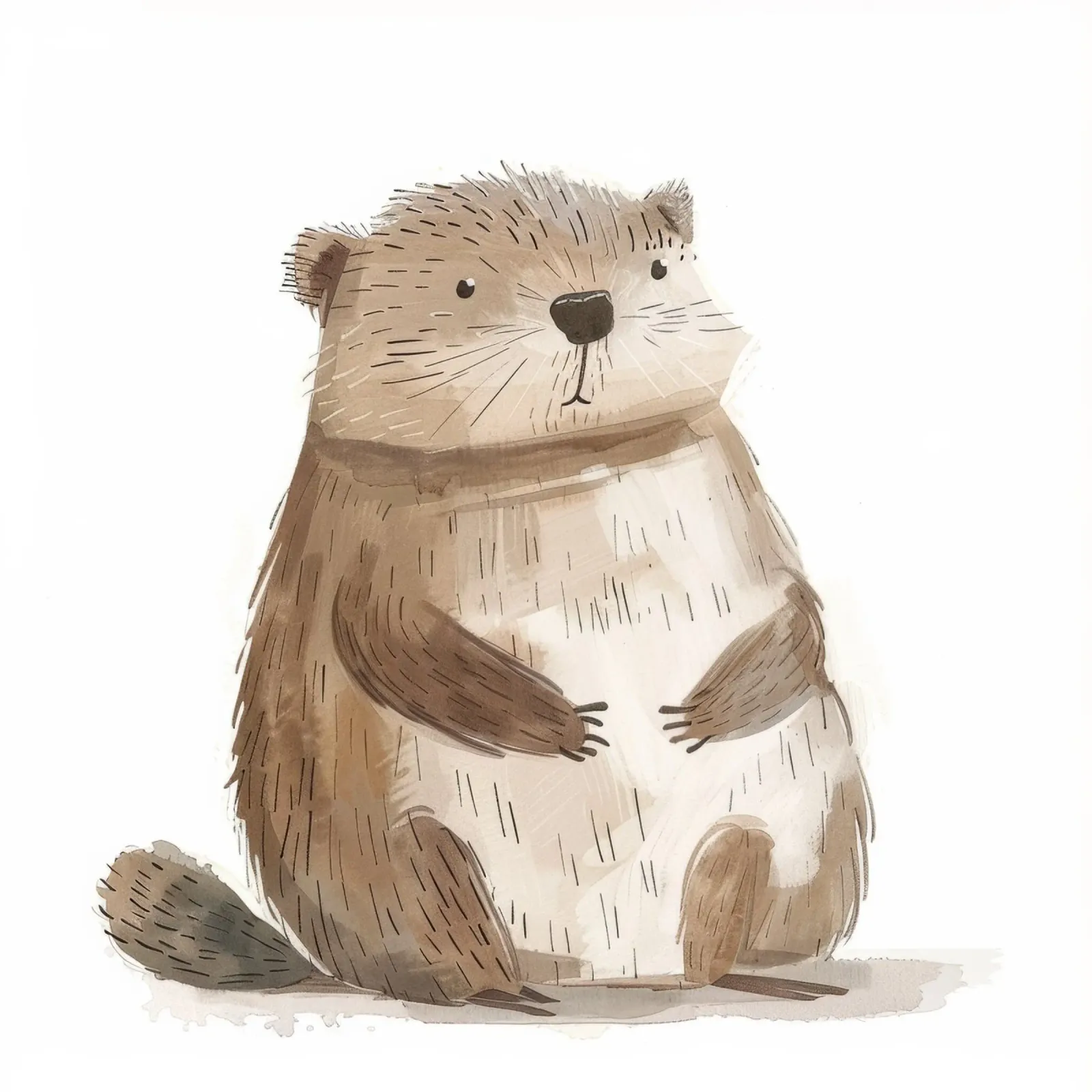 Illustrazione ad acquerello di un animale marmotta 3 pellicola backlit da DesignDoodle