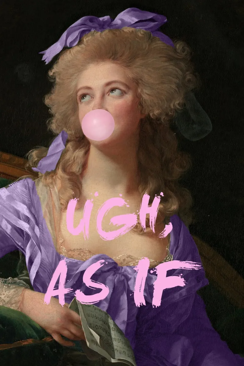 Ugh As If Bubble-Gum Lady, bubble gum art print pellicola backlit da GraceDigitalArtCo