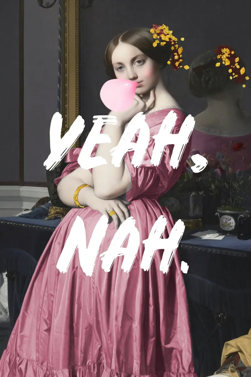 Yeah Nah Sassy Altered Art hahnemühle de GraceDigitalArtCo