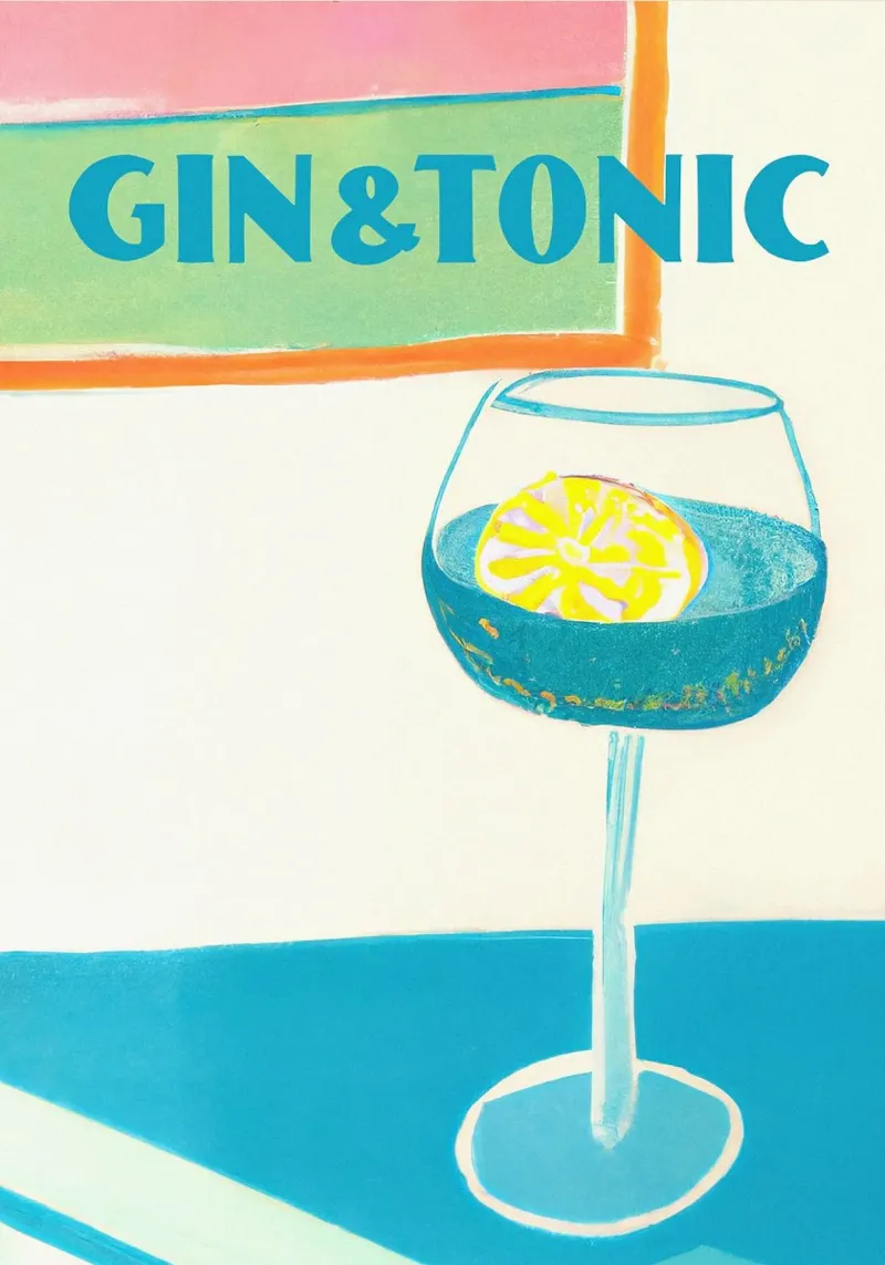 cocktail gin tonic e limone pellicola backlit da Kevin Walters