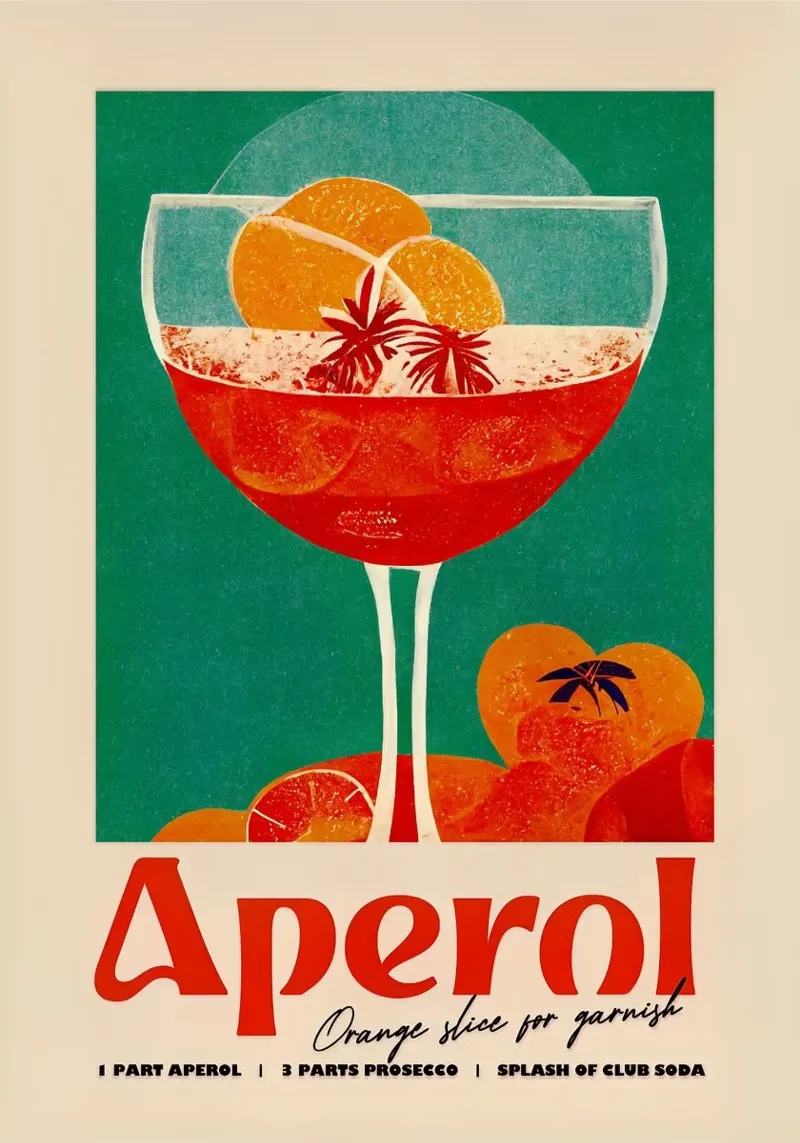 cocktail aperol poster con telaio in alluminio da Kevin Walters