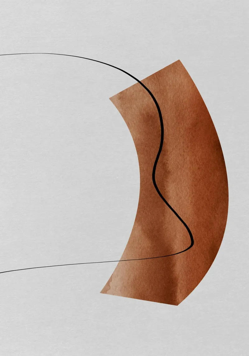 modern abstract art line tela con Cornice a cassetta da vintageshop