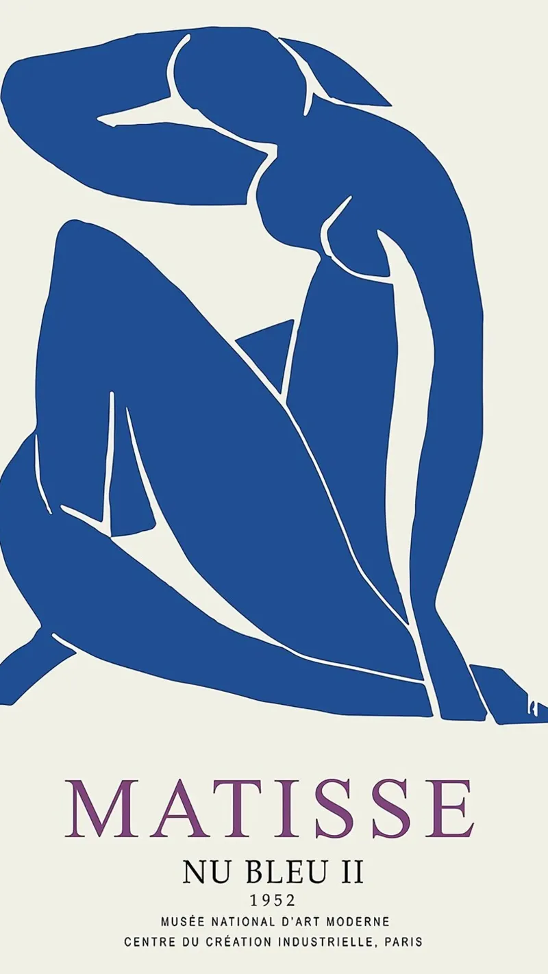 matisse-silhouette di donna in posa seduta rilassata poster con telaio in plastica da sazkia art