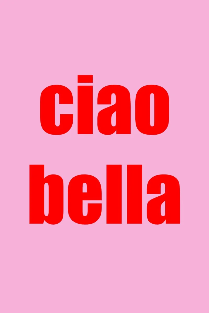 CIAO BELLA - Pink and Red Art Decor lámina retroiluminada de GraceDigitalArtCo