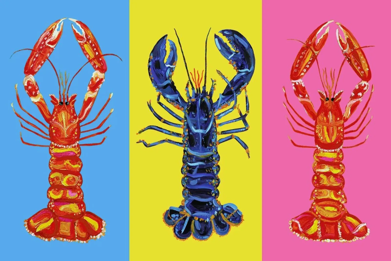 Lobster Pop Art pellicola backlit da Alice Straker