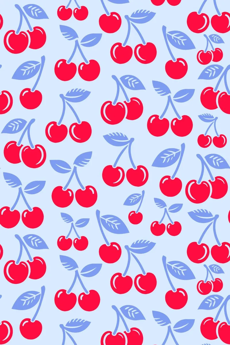 Cherries Light Blue canvas by SilverPegasus