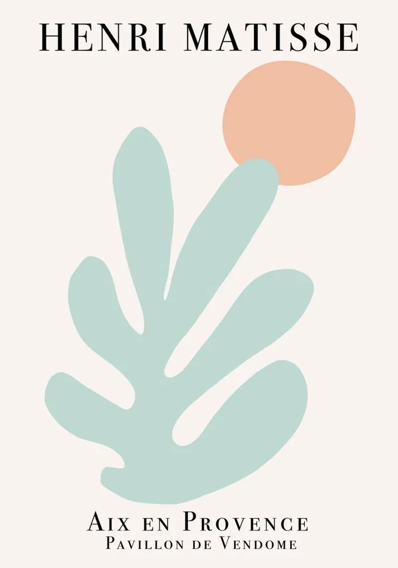 matisse-tree with sun background canvas with Floater frame by sazkia art