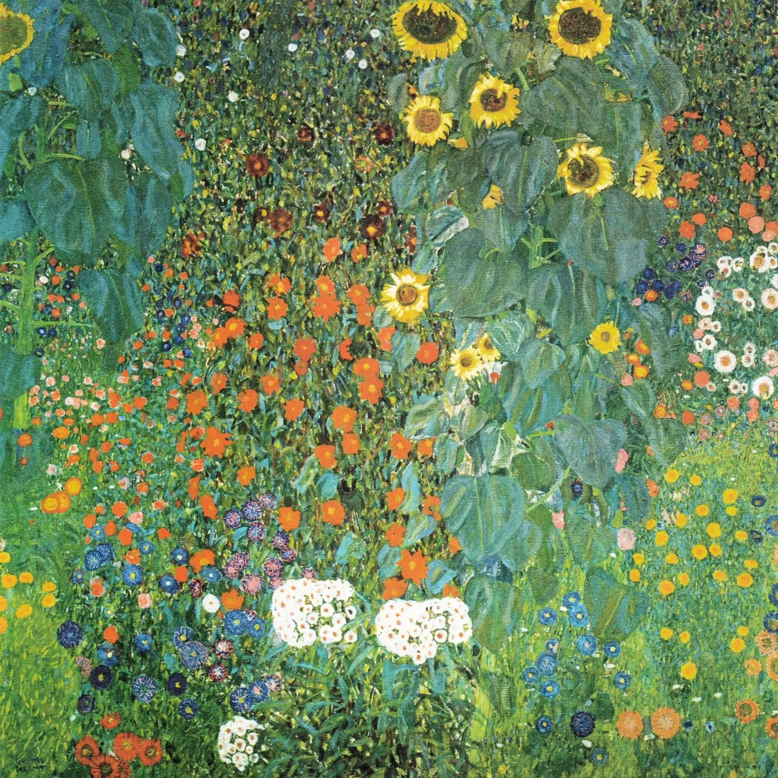 Sunflower Garden (Farm Garden with Sunflowers, c. 1905–06) b poster with plastic frame by Gustav Klimt ART Prints