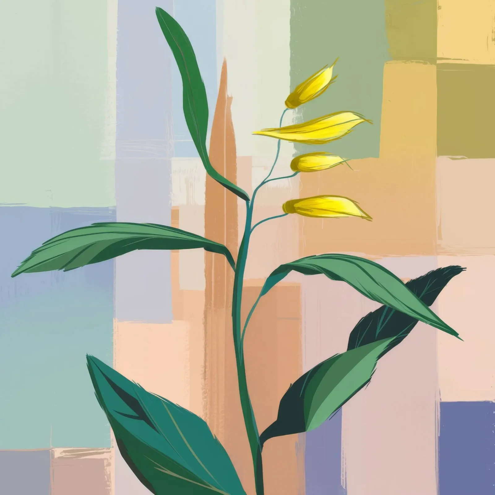 Elegante semplicità botanica poster con telaio in alluminio da Grande Serene