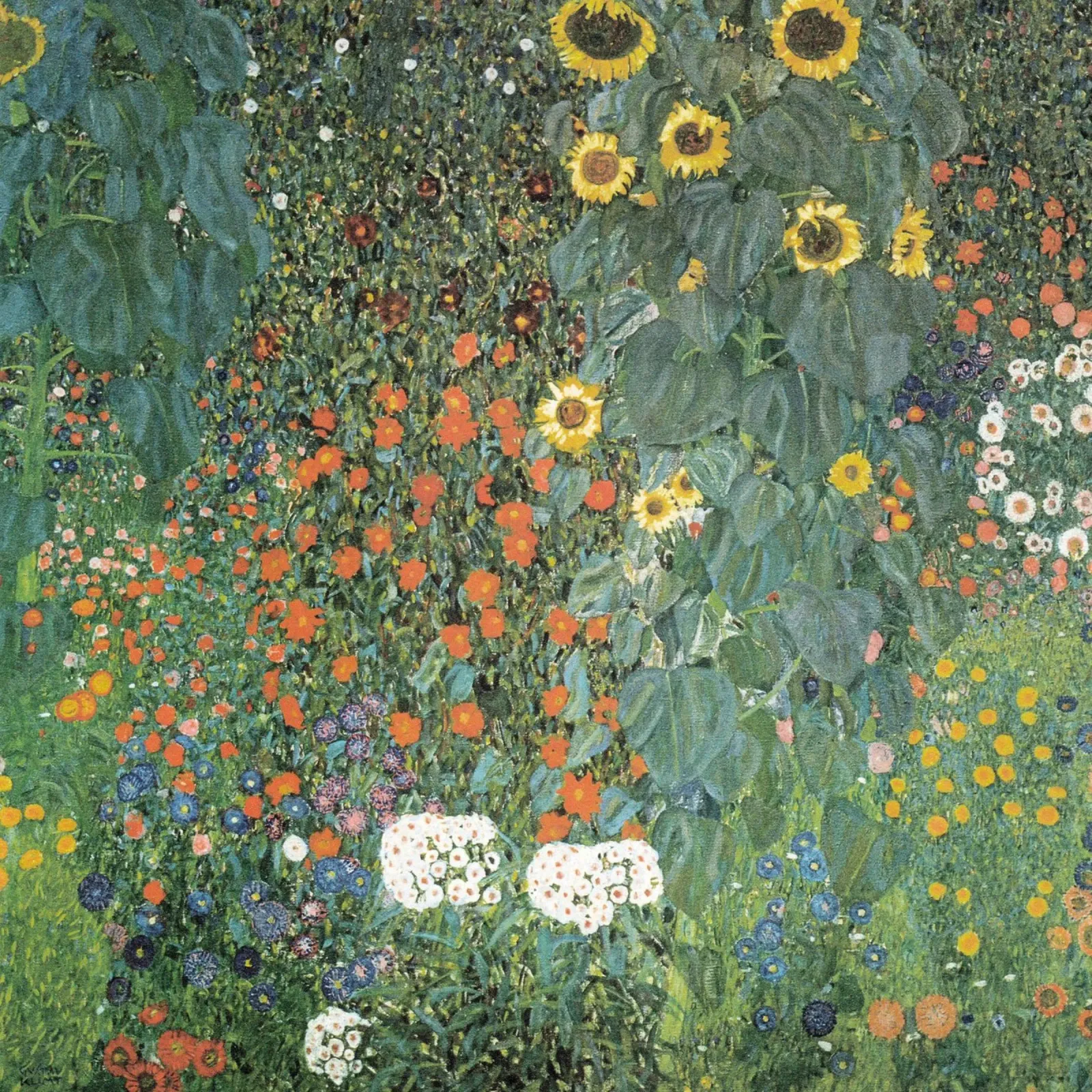 Il giardino dei girasoli di Gustav Klimt poster con telaio in legno da Art History