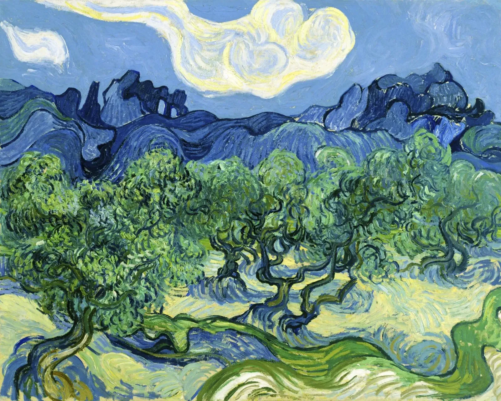 Olive Trees with the Alpilles in the Background (1889 hahnemühle by Classic Art Prints