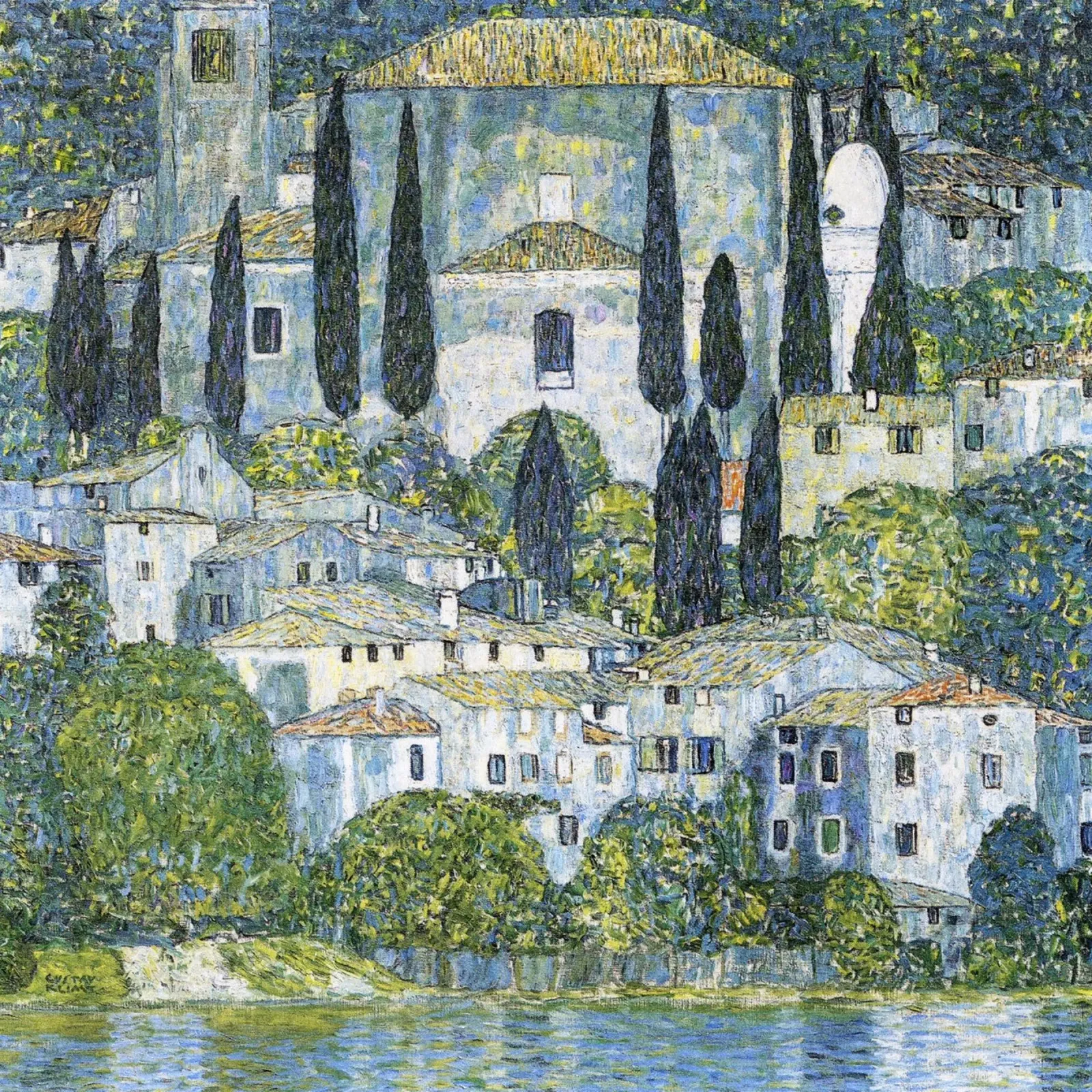 Chiesa di Cassone (1913) di Gustav Klimt pellicola backlit da Classic Art Prints