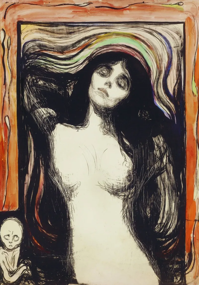 Madonna (1895-1896 circa) di Edvard Munch alluminio dibond da Venus Art