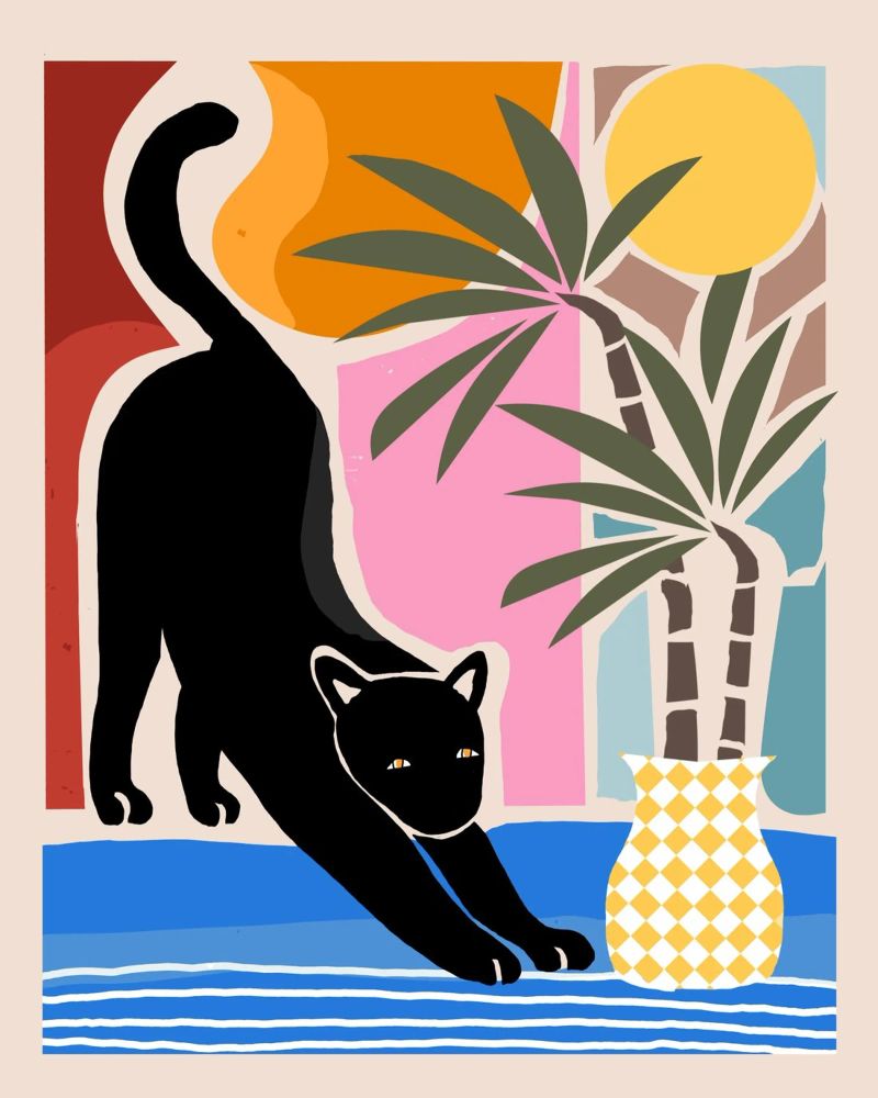 Lazy Days and a Black cat poster da mysteriouscoco