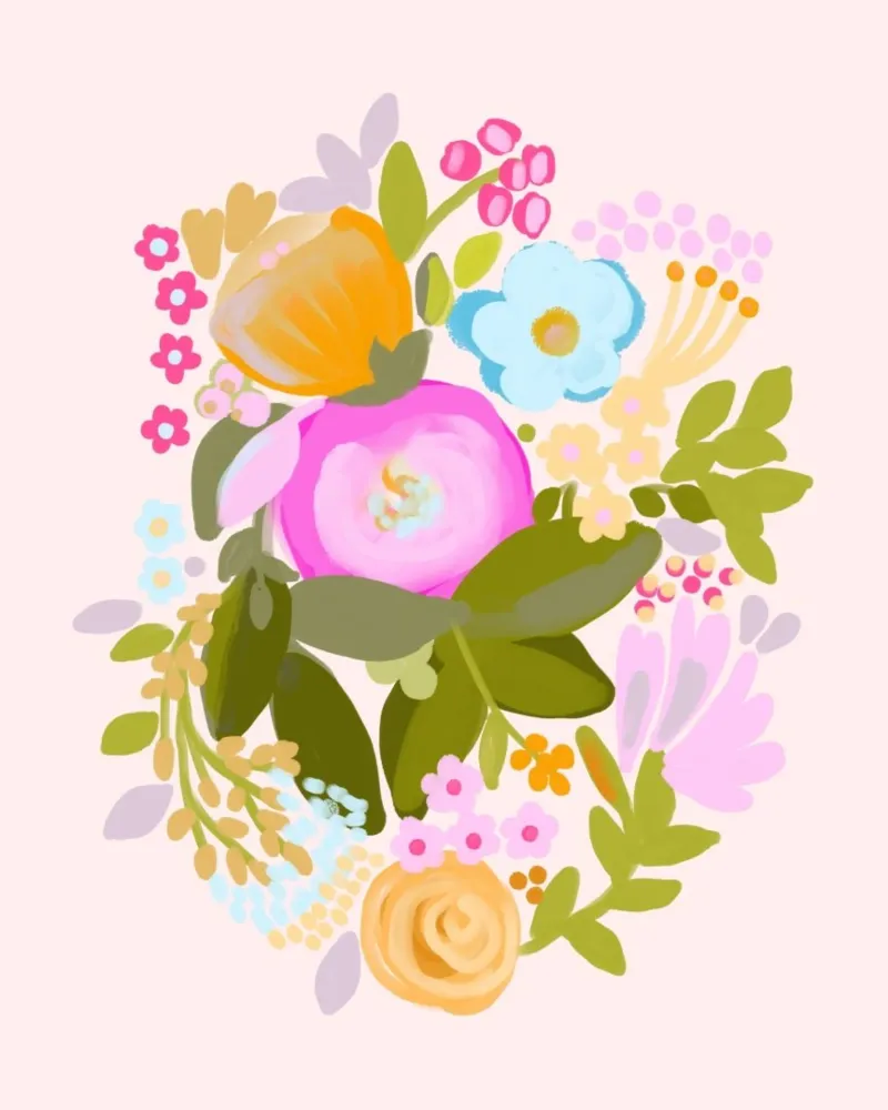 Colorful flowers poster with plastic frame by mysteriouscoco