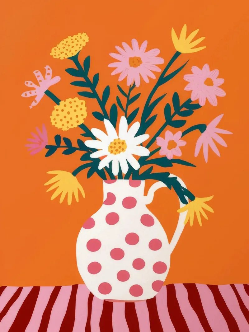Polka Dot Joyflowers acrylic glass by Grande Serene