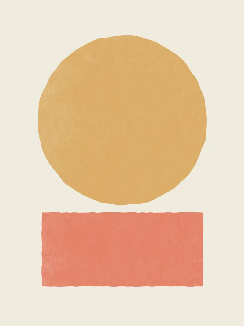 Equilibrio geométrico - Coral dorado poster de MoonlightPrint