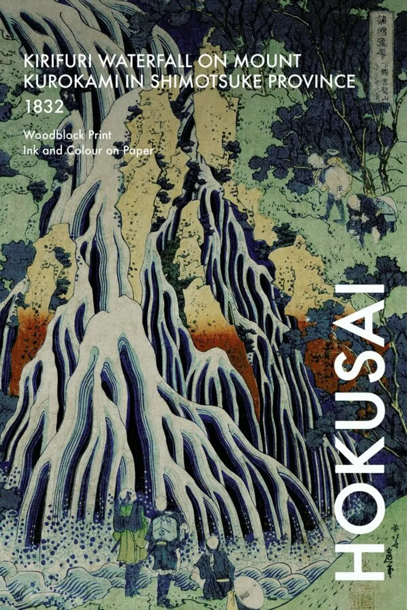 Hokusai - Kirifuri Waterfall at Kurokami Mountain in Shimotsuke III poster da Vintage by JUNIQE