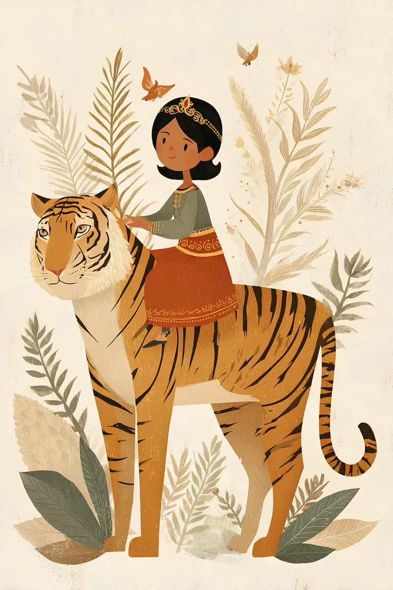 A queen on striped paws canvas by Digital Naive