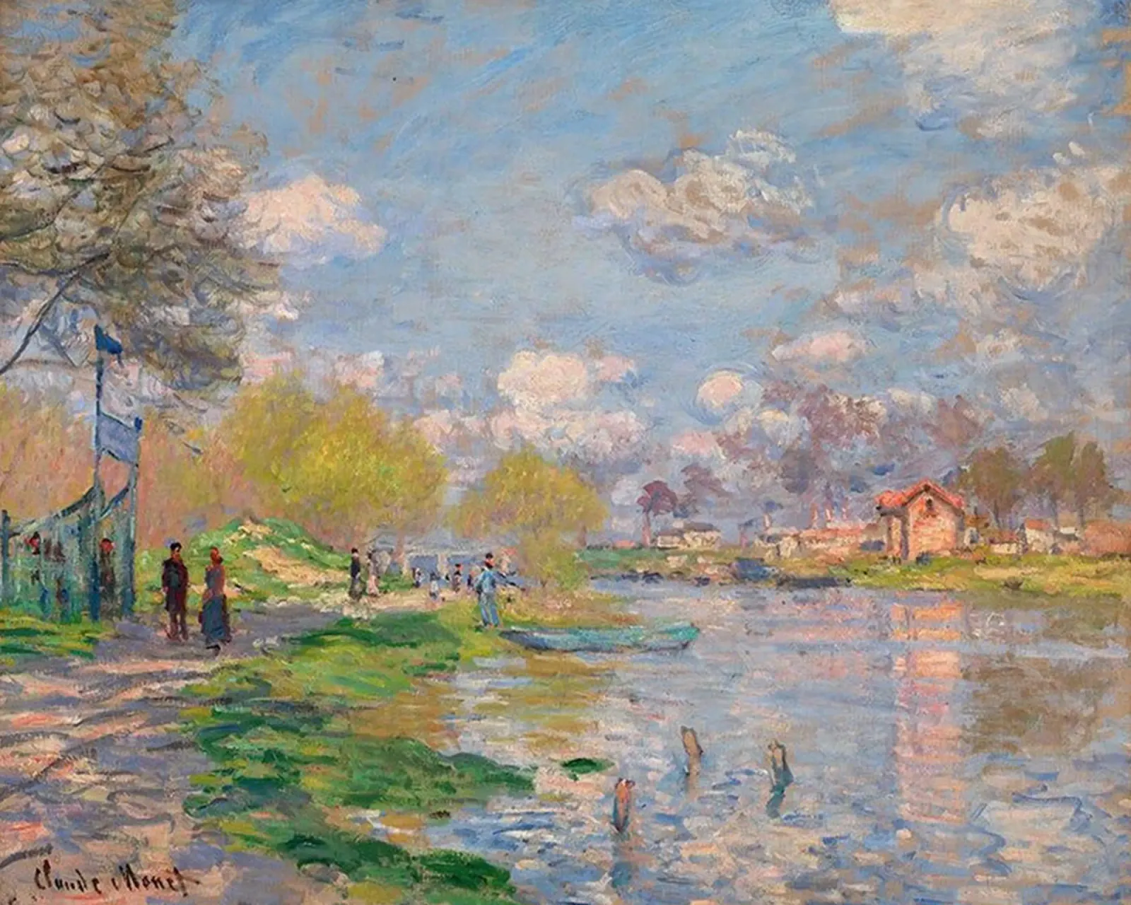 giocando sulla riva del fiume nel pomeriggio claude monet pellicola backlit da belong shop