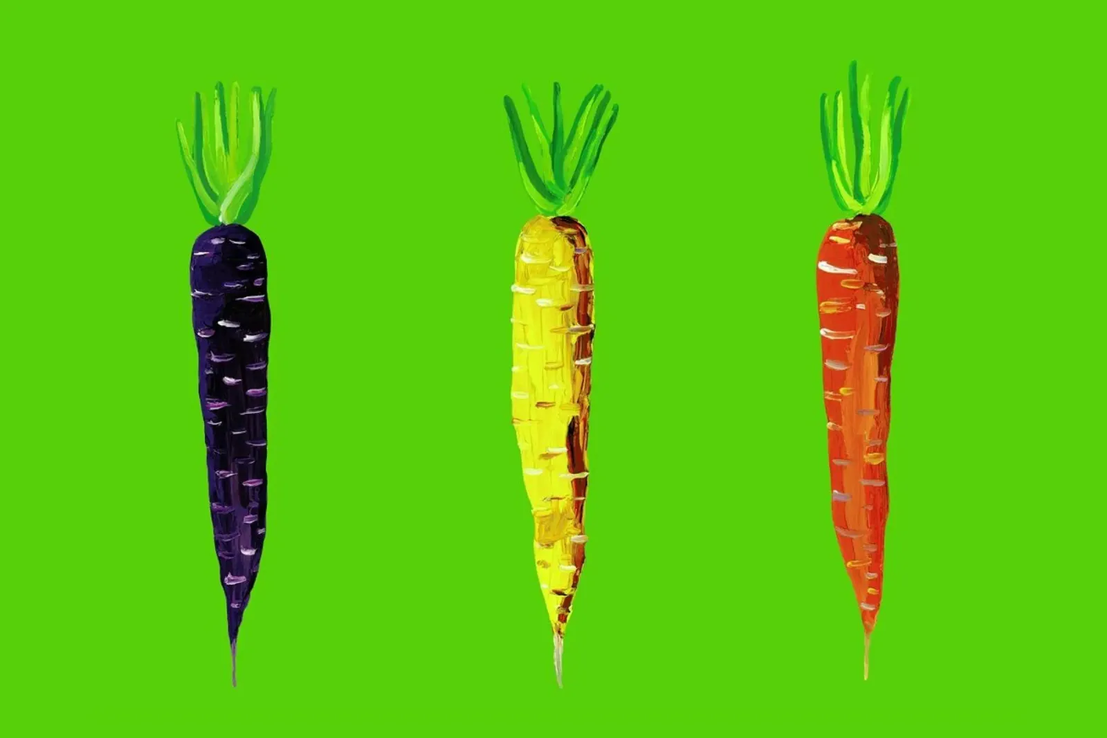 Carrots On Lime Green pellicola backlit da Alice Straker