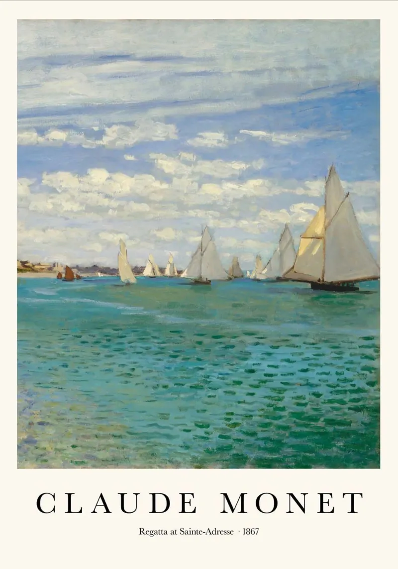 barche a vela in riva al mare claude monet pellicola backlit da belong shop