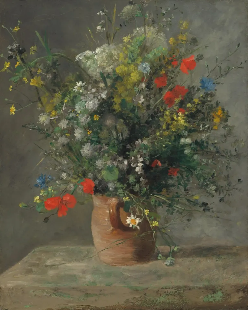 Pierre-Auguste Renoir - Flores en un jarrón (c. 1866) hahnemühle de Wirla