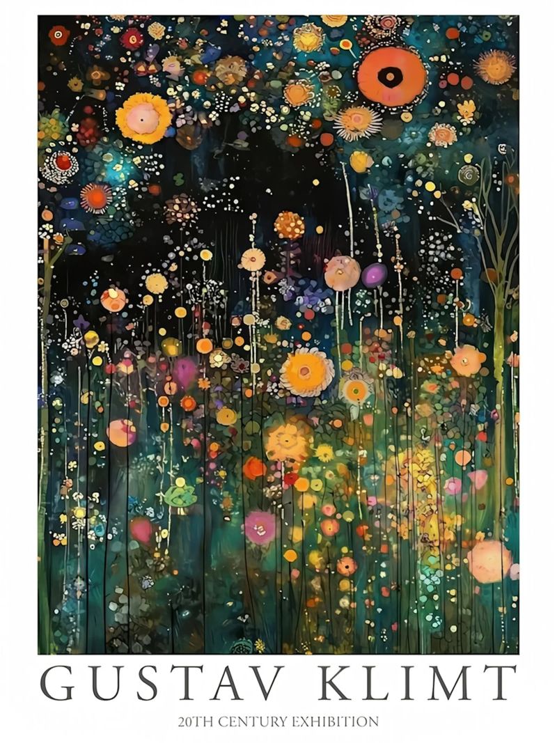 Midnight Flower Klimt Poster von D1 Shop