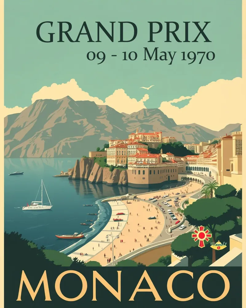Monaco 1970th Classic hahnemühle by HicksShop