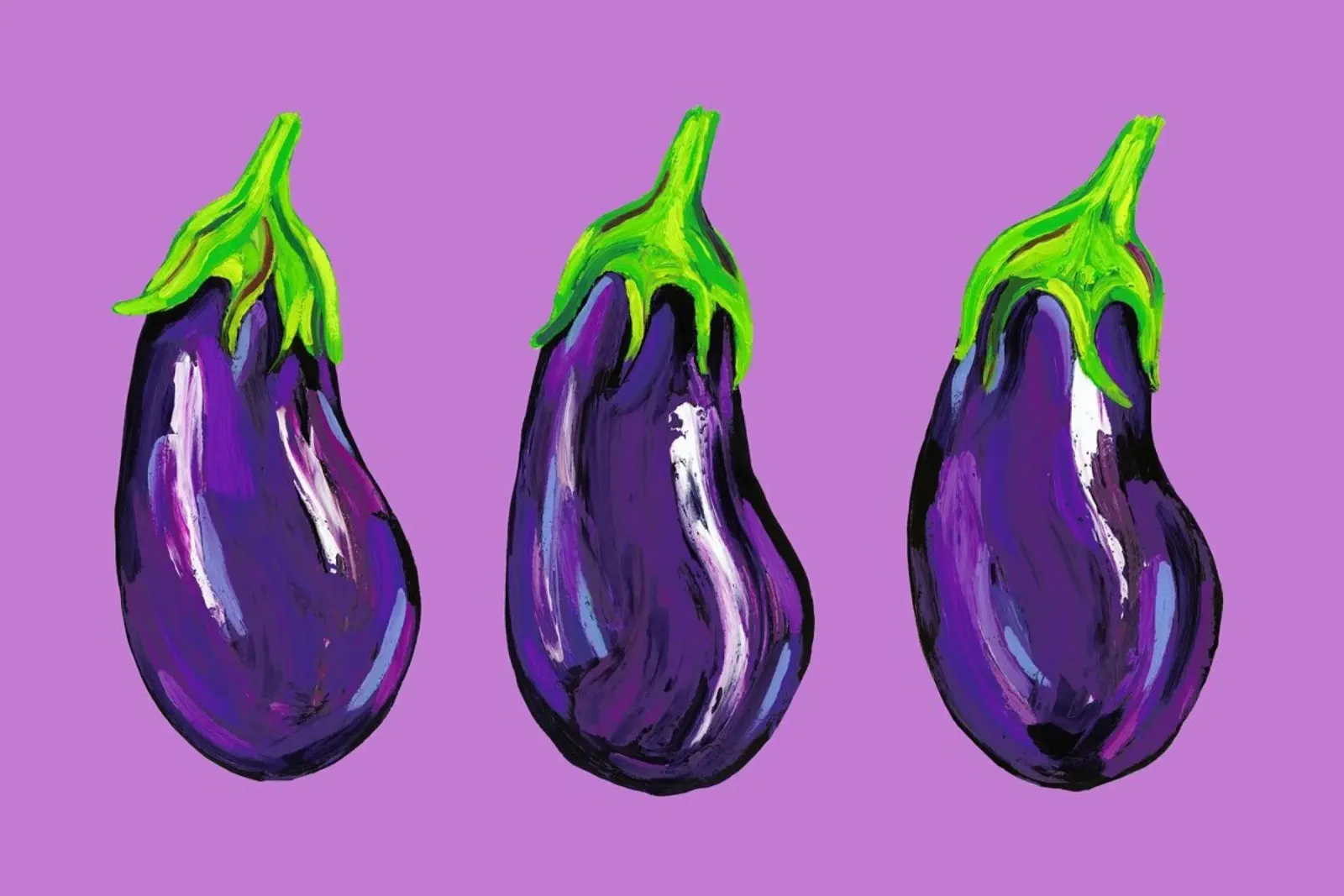 Aubergines On Purple aluminio dibond de Alice Straker